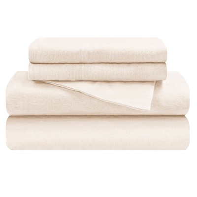 Paisley or Solid Flannel Cotton Deep Pocket Sheet Set by Blue Nile Mills