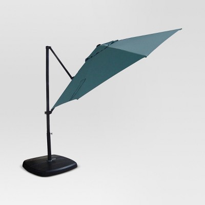 11 Aluminum Push Button Tilt Patio Offset Umbrella With Base