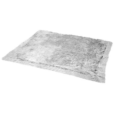 XL Mist Gray Faux Fur and Velvet Waterproof Dog Blanket
