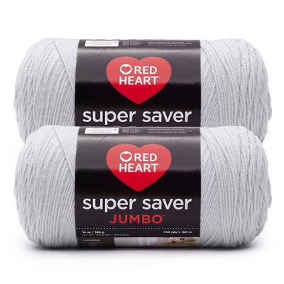 Red Heart Super Saver Yarn 12 Pack-Light Gray