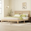 RISOKEYS Queen Size Rubber Wooden Bed with Rattan Headboard - Vintage Design, Spacious Underbed Storage,for Apartments, Master & Small Spaces - 2 of 4