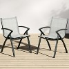 Aluminum Outdoor Dining Chairs - Quick-Dry Textilene Fabric, Ergonomic Design for Patio, Poolside, Restaurants - All-Weather Rust-Resistant Gray - 3 of 4
