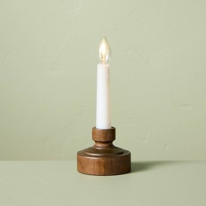 7.35"x3" Wood Christmas Window Flameless Candle - Hearth & Hand™ with Magnolia - 1 of 4