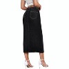 Women's Stretch Denim Maxi Skirt - Long for Office & Casual Wear Black - 3 of 4