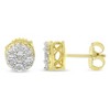 Haus of Brilliance 10K Yellow Gold over Silver 1/7 Cttw Diamond Floral Cluster Stud Earrings - 2 of 4