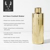 Viski Art Deco Gold Cocktail Shaker, 24 oz Etched Stainless Steel Shaker With Strainer & Gold Finish - 2 of 4