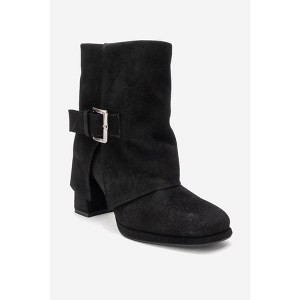LORE - Black Suede Leather Block Heel Boot (Women) | Forever & Always Shoes - 1 of 4