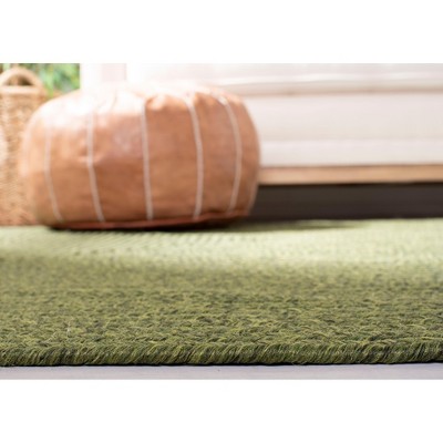 Green 4' x 6' Handmade Reversible Braided Area Rug