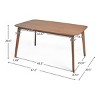 Indoor 4 Seats Walnut Wood Kitchen Side Table,Dining Room Table With Oak Veneer,Solid Rubberwood Rectangle Dining Table-Coolbibila - 4 of 4