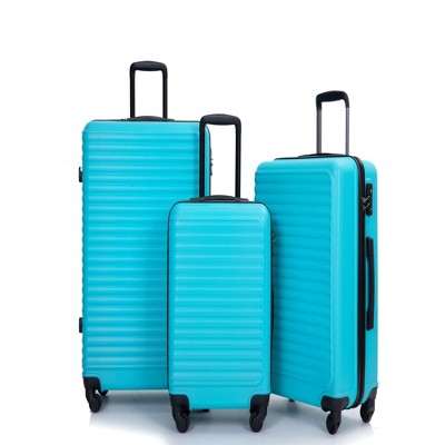 SEVOBAL Luggage 3 Piece ABS Lightweight Set with Spinner Wheels, TSA Lock, Hardshell Suitcase for Carry On, Check In in Travel, Green, 20"*11.5"*30"