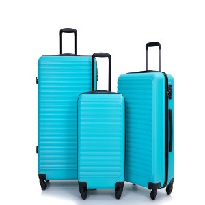 SEVOBAL Luggage 3 Piece ABS Lightweight Set with Spinner Wheels, TSA Lock, Hardshell Suitcase for Carry On, Check In in Travel, Green, 20"*11.5"*30" - 1 of 4