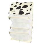 Unique Bargains Milk Cow Style 4 in 1 Detachable Hanging Roll Up Travel Makeup Bags and Organizers Beige Black