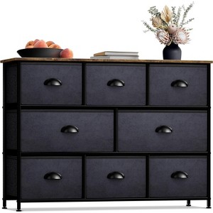 Sorbus 8 Drawers Wide Dresser - Organizer Unit with Steel Frame Wood Top and handle, Fabric Bins - Amazing for household decluttering - 1 of 4
