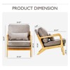 Tufted Accent Armchair with Pillow, Mid-Century Lounge Chair with Wood Frame & Cushioned Seat for Living Room, Bedroom or Office - 3 of 4
