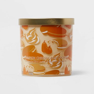 15.1oz Pumpkin Cheesecake Cookies Candle Grid Plaid Print - Opalhouse™