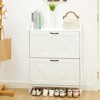 Hyleory Shoe Cabinet Organizers and Storage, Hidden Shoe Rack with 2 Flip Drawers Doors, Tall Narrow Shoe Cabinet,Shoe Organizer for entryway, Hallway - 3 of 4