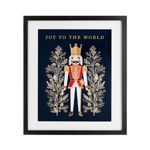Stupell Industries Joy To World Happy Nutcracker Framed Print Under Glass Art - 1 of 4