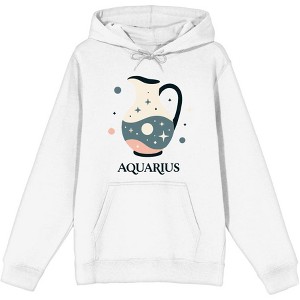 Aquarius Zodiac Pitcher With Water Adult Long Sleeve Hoodie - 1 of 2