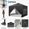 Ainfox 10ftx10ft Pop Up Canopy Tent with 4 Sidewalls One Push Tent Canopy with Wheeled Carry Bag, 8 Stakes and 4 Ropes - 3 of 4
