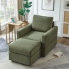 GDFStudio Warner Corduroy 55" D Upholstered Accent Chair with Ottoman - 2 of 4