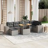 vidaXL Garden Sofa Set Grey PE rattan Large Adjustable Armrests - 2 of 4