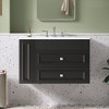 Gulches 30 in 18 in Undermount Rectangular Bathroom Sink in Black MDF Iron with Wall Mounted Cabinet 2 Drawers Soft Close - 2 of 4