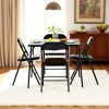 FurnitureR 5-Piece Folding Table and Chair Set – Portable Square Table with 4 Padded Chairs, Space-Saving Dining or Card Game Set for Home, Black - 4 of 4