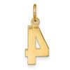 Black Bow Jewelry 14k Yellow Gold, Varsity Collection, Small D/C Pendant Number 4 - 3 of 4