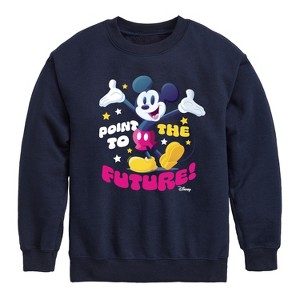 Boys' - Disney - Mickey Point To The Future Graphic Long Sleeve Fleece Sweatshirt - 1 of 4