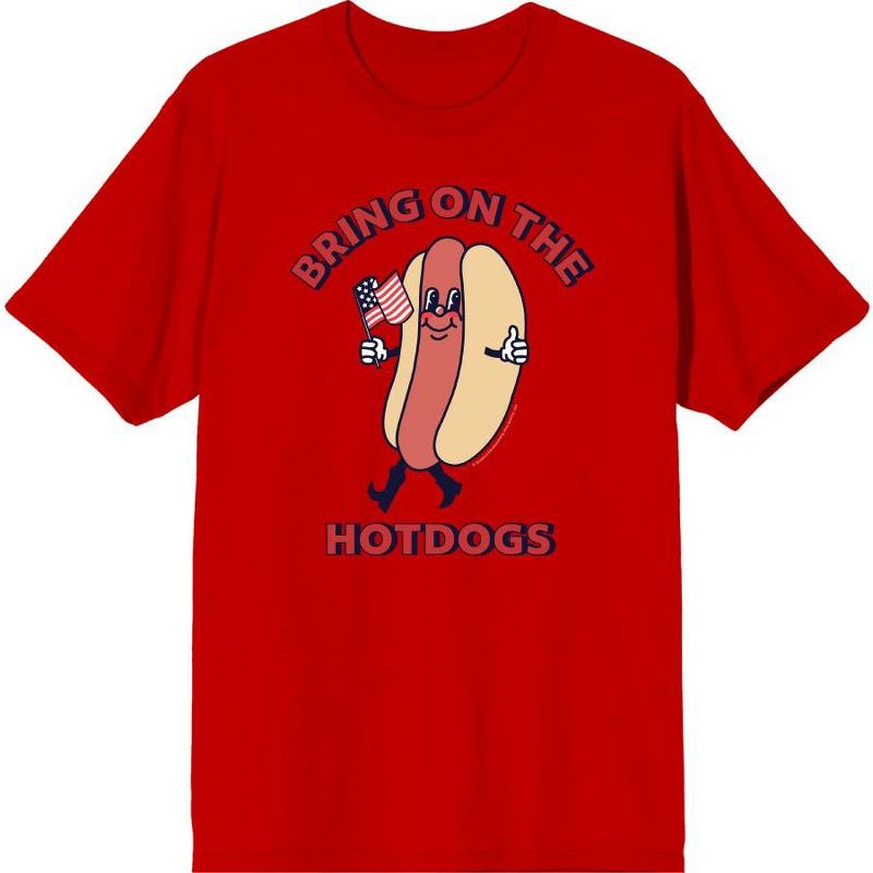 Americana Bring On The Hot Dogs Men's Short Sleeve Tee, 1 of 3