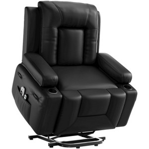 GustoWave Oversized Power Lift Recliner Chair - Heat and Massage, Adjustable Back, Cup Holder, PU Power Lift Chair for The Elderly - 1 of 4