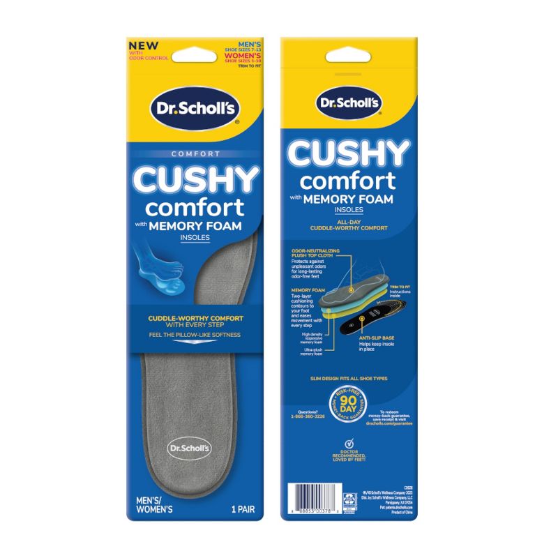Dr. Scholl&#39;s Cushy Comfort Memory Foam Insole, Trim to Fit - Unisex - M Shoe Size 7-13, W Shoe Size 5-10 - 1 Pair, 2 of 12
