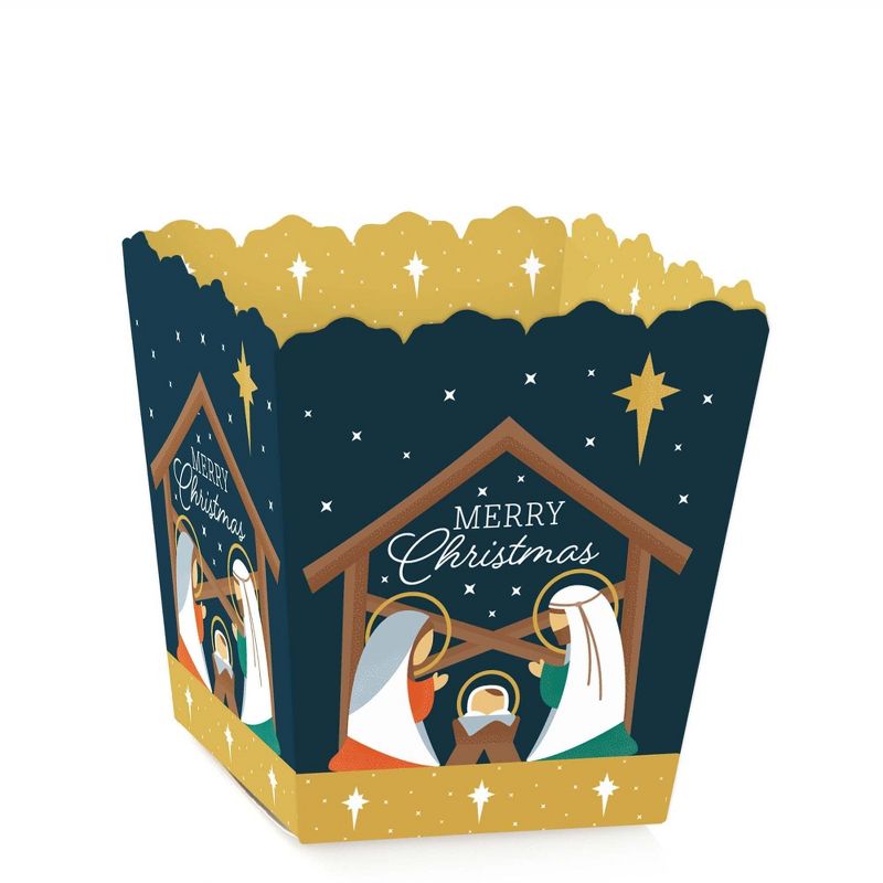 Big Dot of Happiness Holy Nativity - Party Mini Favor Boxes - Manger Scene Religious Christmas Treat Candy Boxes - Set of 12, 1 of 6