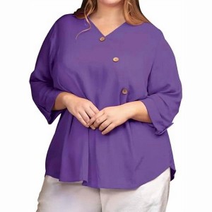 Women's Madison 3/4 Sleeve Blouse - Plus - On The Plus Side - 1 of 3
