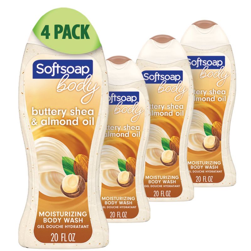 Softsoap Body Wash Shea &#38; Almond Oil - 20 fl oz/4pk, 1 of 9
