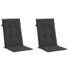 vidaXL Garden Highback Chair Cushions 2 pcs Black 47.2 in.x19.7 in.x1.2 in. Fabric - 2 of 4