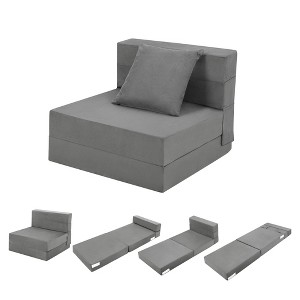 Folding Sofa Mattress, Convertible Sofa Bed with Pillow, Foldable Memory Foam Sleeper Chair, Futon Floor Couch Guest Bed - 1 of 4