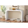 Mirod Wood Console Table with Curved Edge, Natural Cedar Veneer Entryway and Living Room Sofa Table - 4 of 4