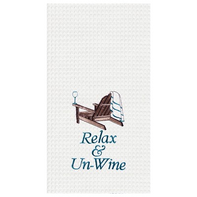 C&F Home Relax & Un-Wine Waffle Weave Cotton Kitchen Towel