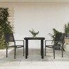 vidaXL Patio Dining Set Outdoor Table and Chair Black Steel and Textilene - 31.5" Table Length 2 Items - 2 of 4