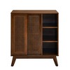 LIVAREEmlen Mid Century Modern Rattan End Table,Adjustable Shelf & Solid Wood Feet & Rattan Cabinet Doors - 2 of 4