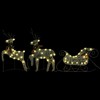 vidaXL Reindeer And Sleigh Christmas Decoration Set of 6 Gold - 3 of 4