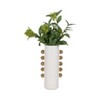 Modern Ceramic Vase with Metallic Accents - Home & Office Decor, Cylinder Shape, Decorative Centerpiece for Living Room, Bedroom - White & Gold - 3 of 4