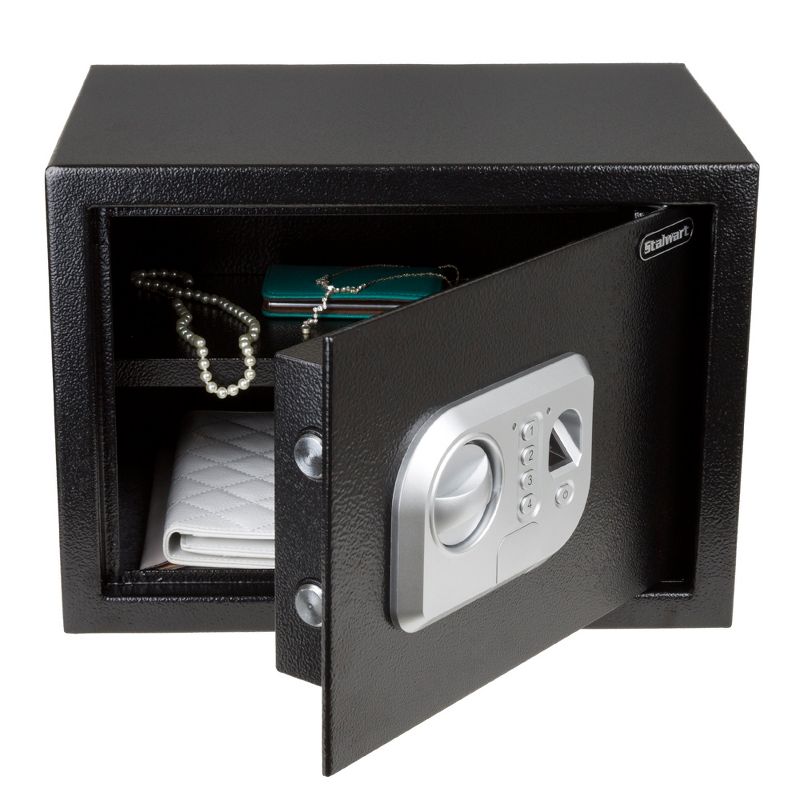 Stalwart Fingerprint Lock Box for Valuables, Black, 3 of 7