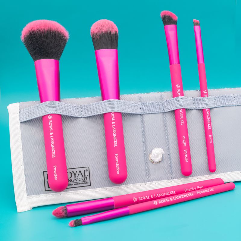 MODA Brush Total Face 7pc Travel Sized Flip Kit Makeup Brush Set, Includes Powder, Foundation, and Smoky Eye Makeup Brushes, 5 of 7