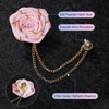 Unique Bargains Cloth Flower Lapel Pin with Gold Badge Tassel Chain Brooches 1.57 inch 1 Pc - 2 of 4