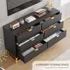 Dresser for Bedroom, 53.5" Large Dresser Organizer, 6 Drawer with Golden Metal Handle and Legs, Modern Chest of Drawers, Dressers with Drawers - 4 of 4