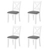 MAYEERTY Set of 4 Wooden Dining Chairs, Padded Upholstered Seat, Dining Room Living Room Kitchen, Black & Beige Two Tone - 3 of 4