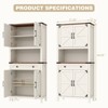 Tall Farmhouse Storage Cabinet, 6 Tier Kitchen Pantry Organize, Microwave Stand - 2 of 4