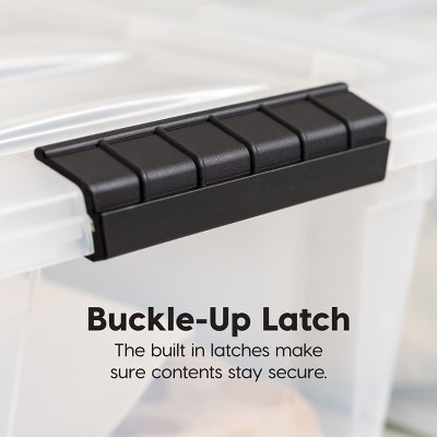 32 Qt Clear Stackable Plastic Storage Bins with Lids - 4 Pack